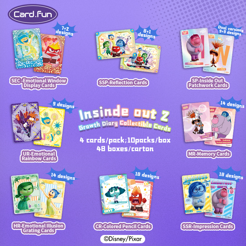 Disney/Pixar Inside Out 2 10 Packs Cards Official Anime TCG CCG Collectible Card Game Trading Cards Hobby Gifts Toys