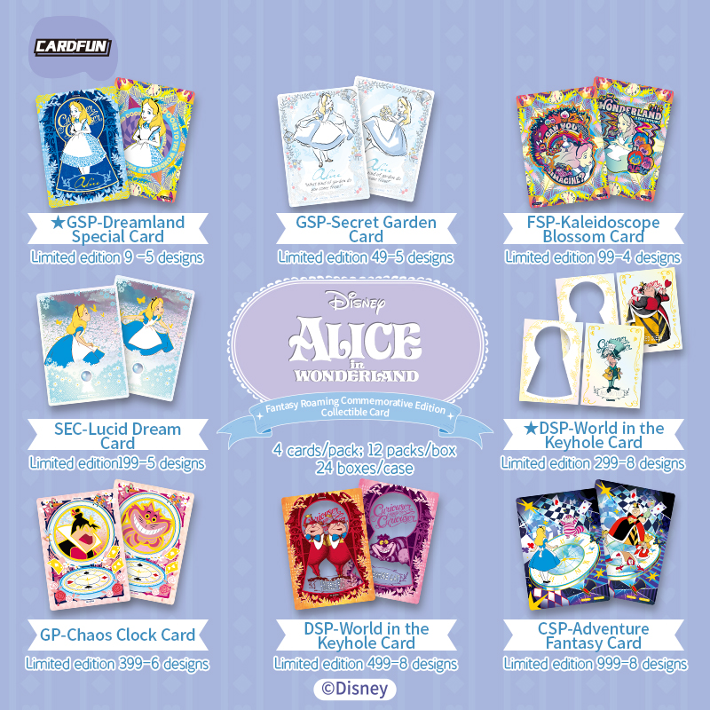 CardFun Official Disney Alice in Wonderland 12 packs Collectible Trading Card Booster Box TCG CCG
