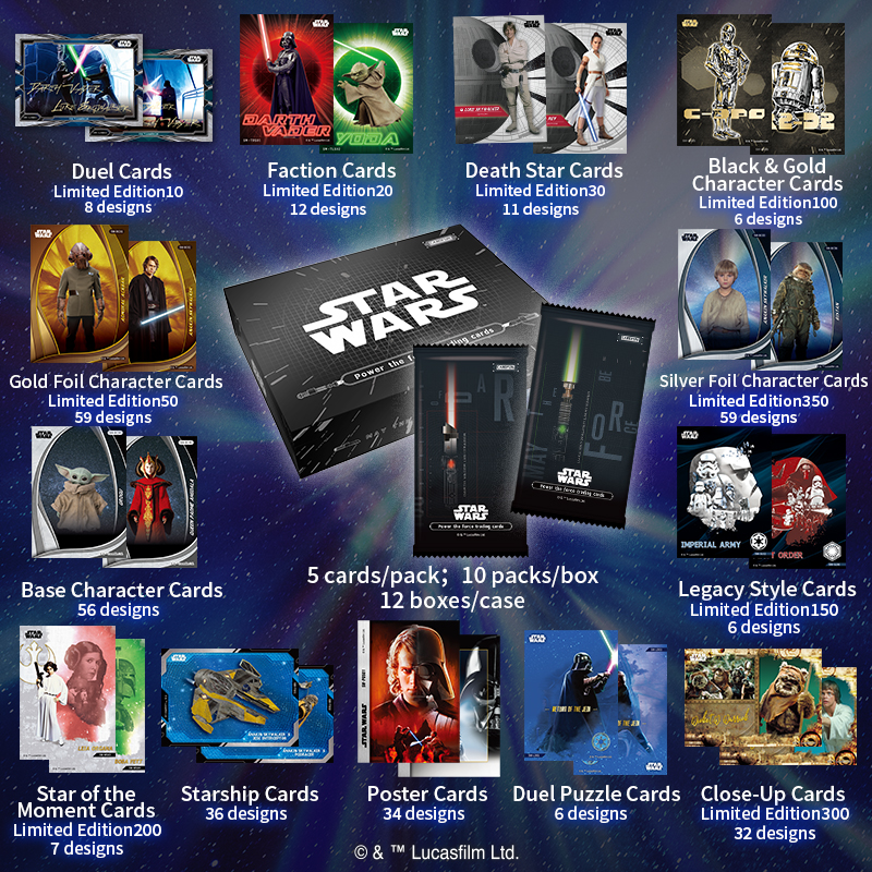 Starwar Power the Force TRADING CARDS 10 Packs Official Anime TCG CCG Collectible Card Booster Packs