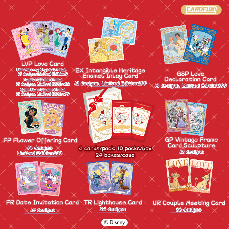 Disney Romance Series Collectible Cards 10 packs Collectible Trading Card Booster Box TCG CCG
