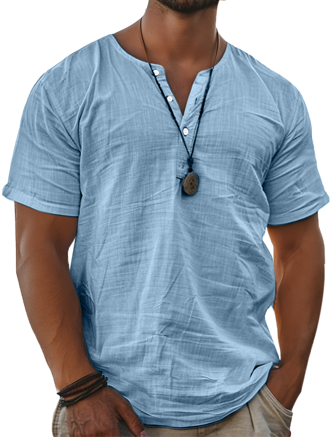 Herren Bequeme Einfarbige Freizeit- und Komfortable Kurzarm-Polohemd