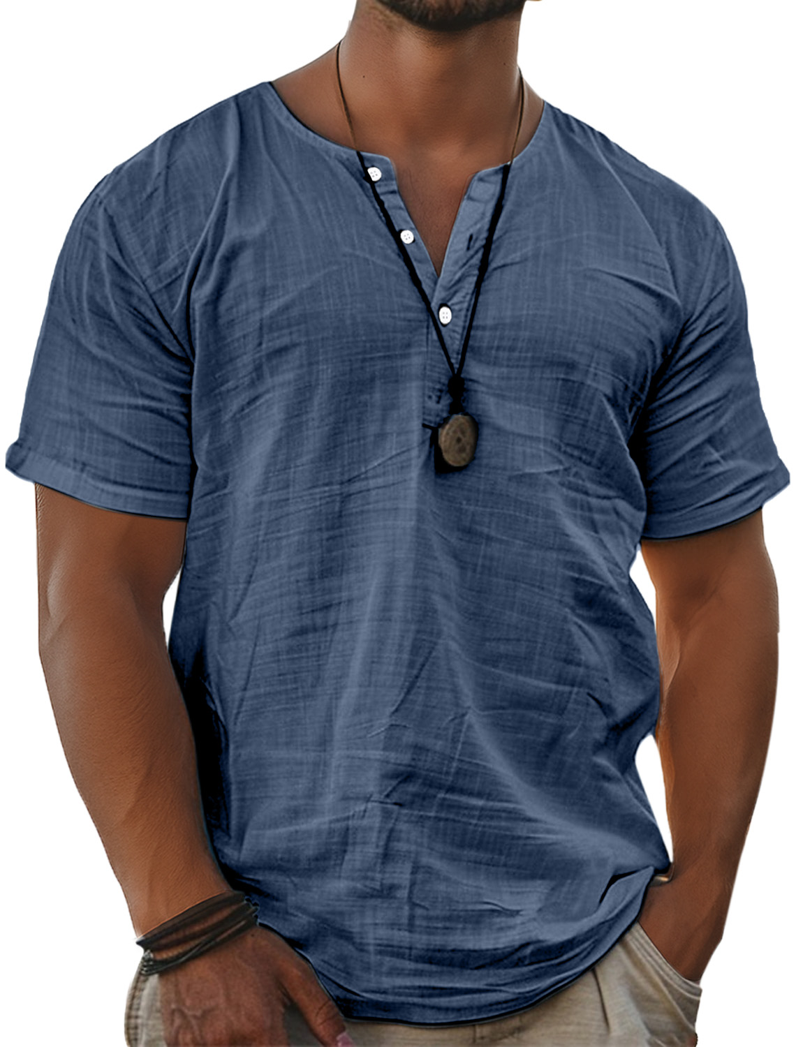 Herren Bequeme Einfarbige Freizeit- und Komfortable Kurzarm-Polohemd