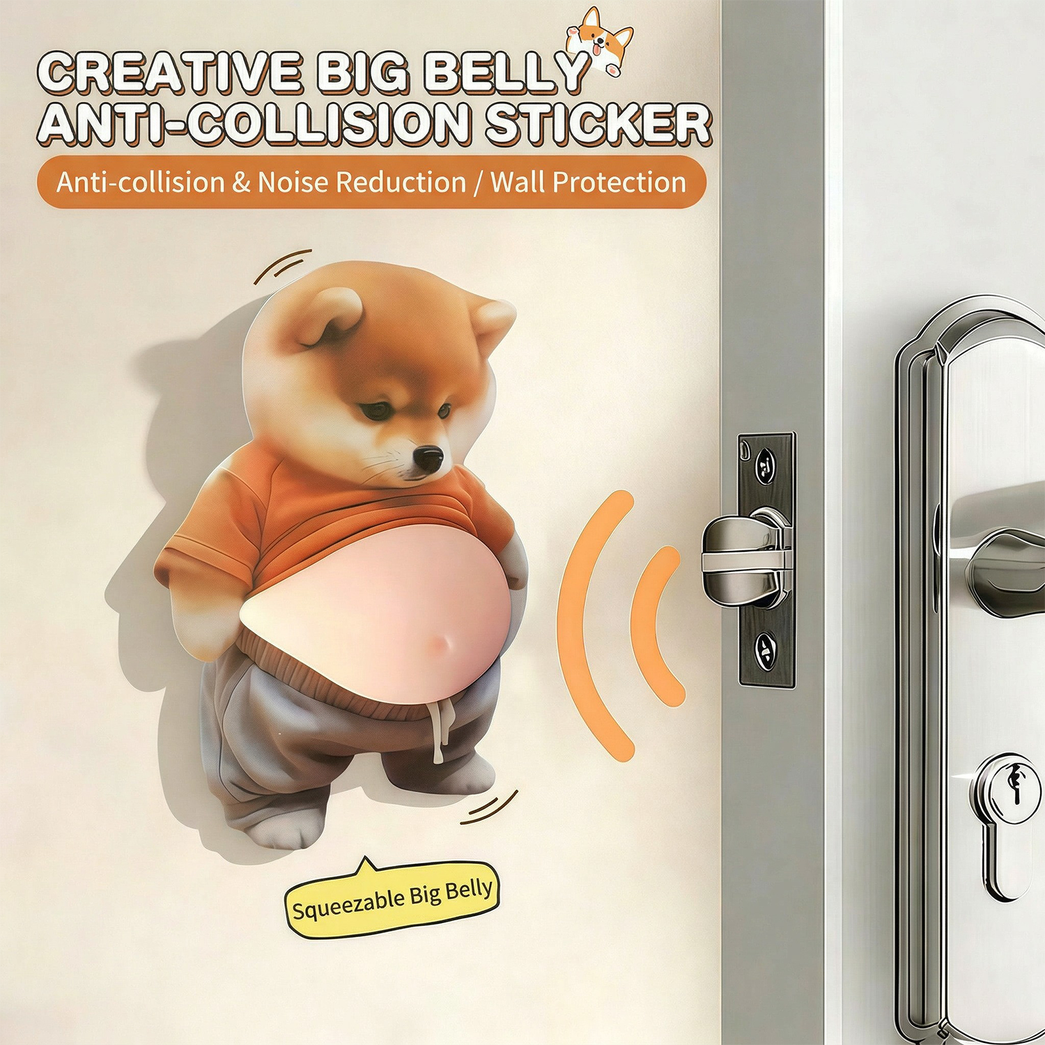 A Pair of Big-Belly Shiba Inu Door Stickers
