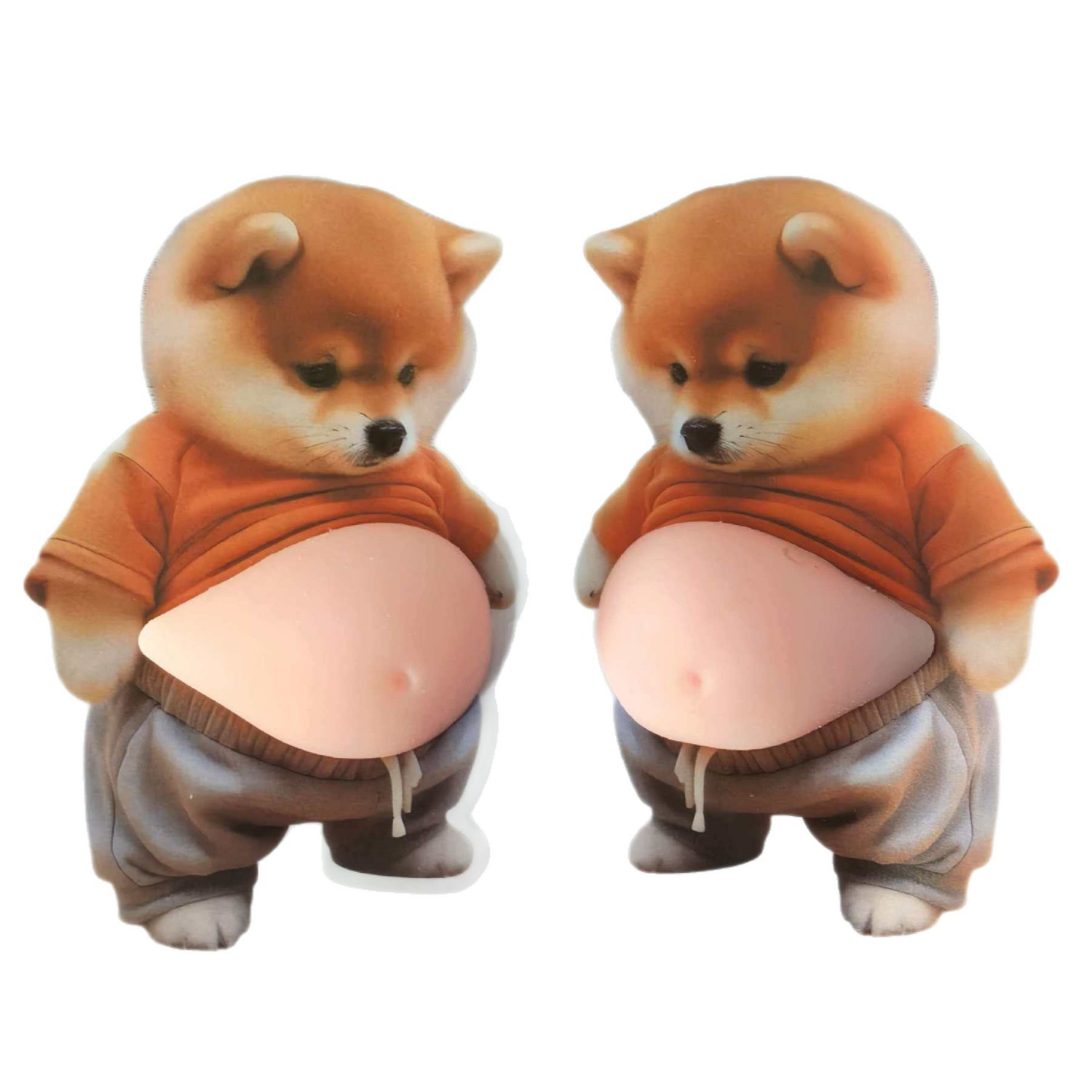A Pair of Big-Belly Shiba Inu Door Stickers