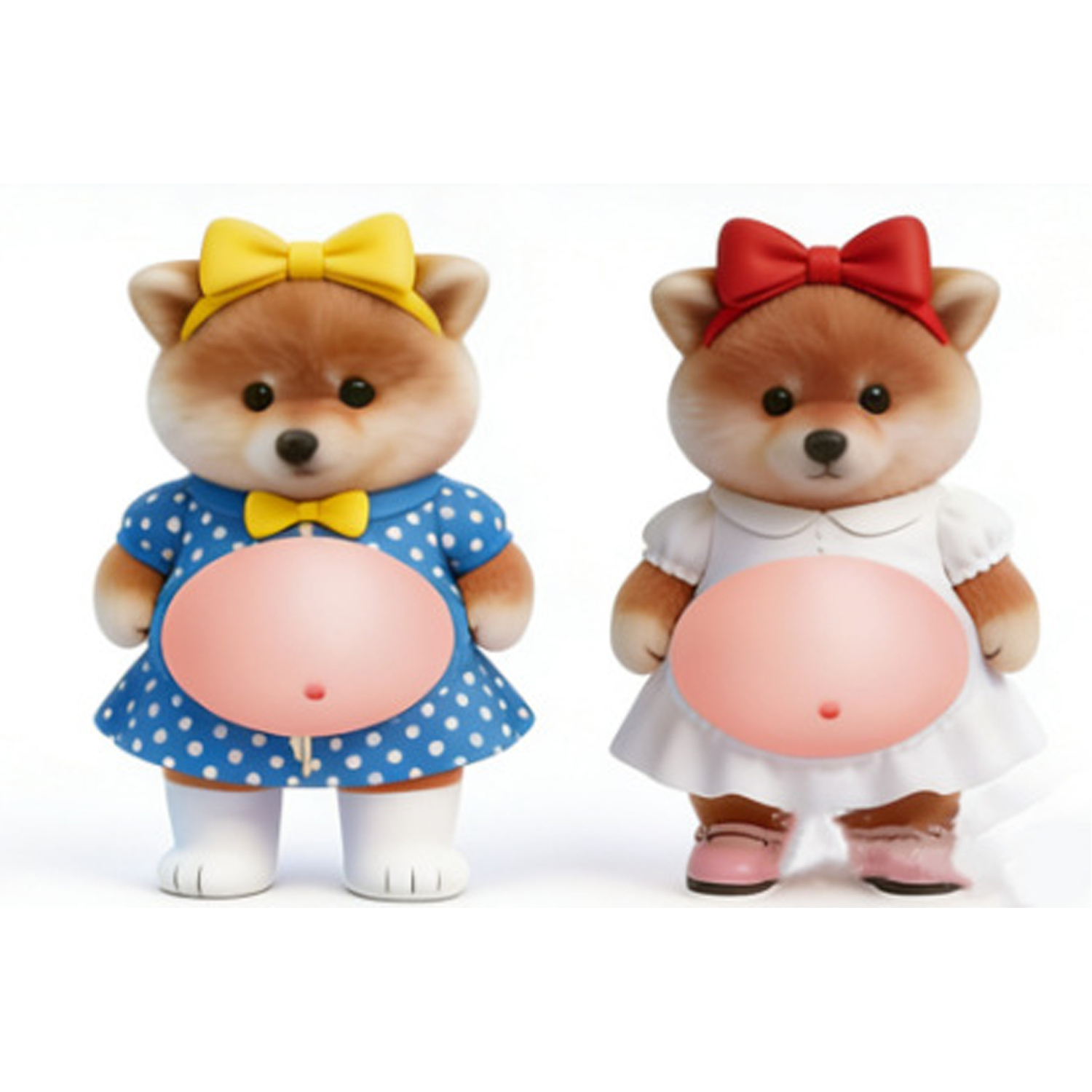 A Pair of Big-Belly Shiba Inu Door Stickers