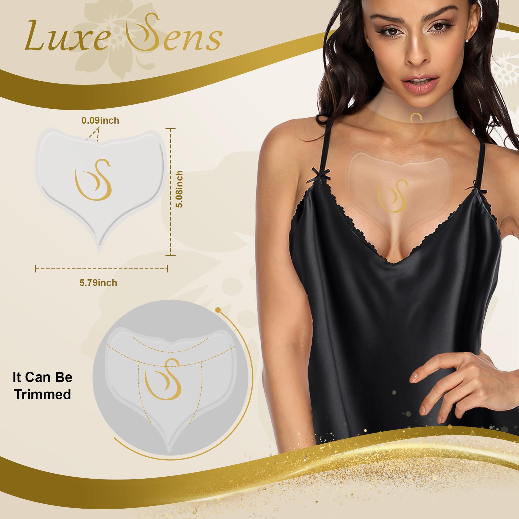 Chest Wrinkle Patches 2 Pack, Reusable Silicone Pads for Wrinkles, Anti Wrinkle Patches for Skin Firming and Smoothing, Overnight Chest Wrinkles from Side Sleeping (30 Day Supply) 