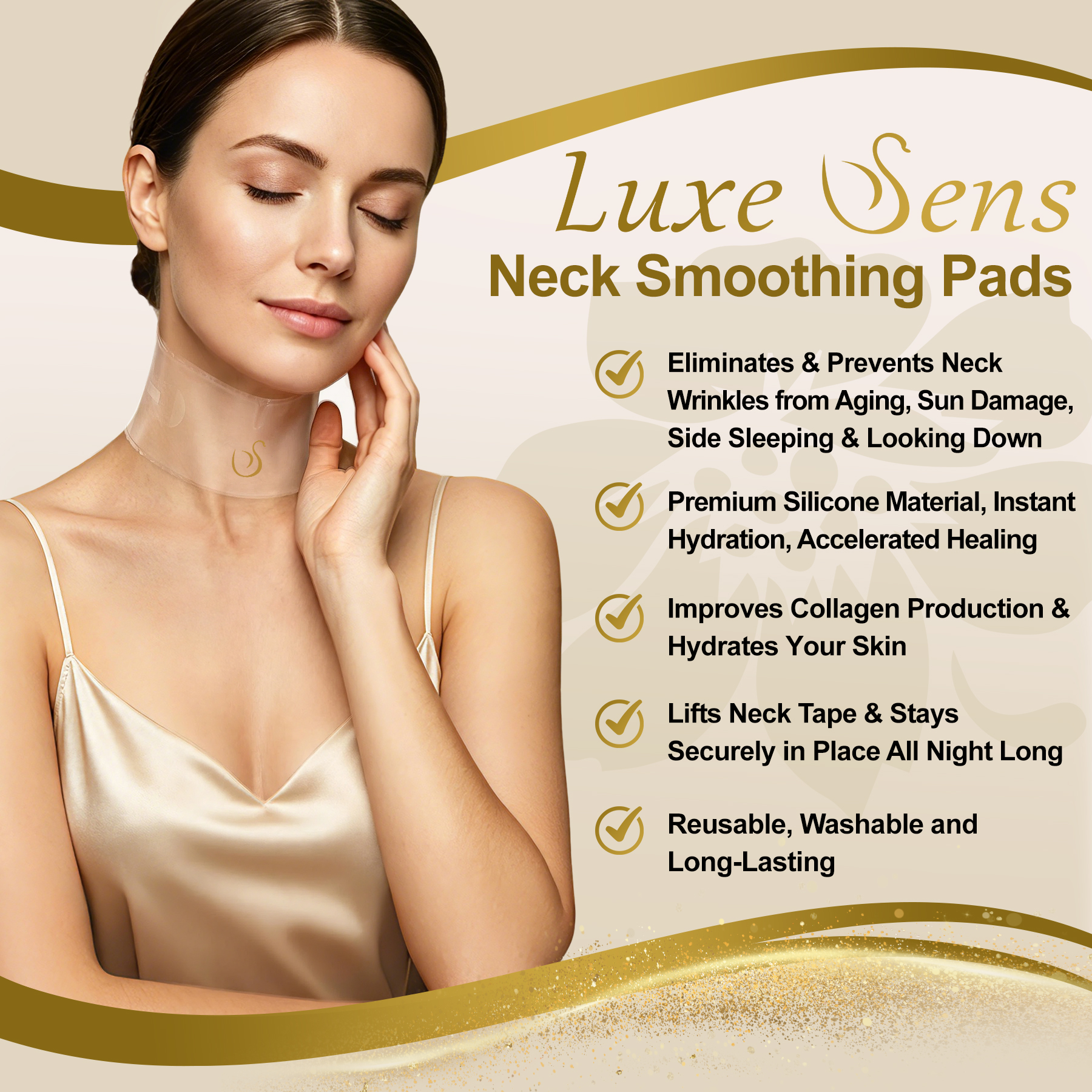 Luxe Sens Neck Wrinkle Patches 4 Pack