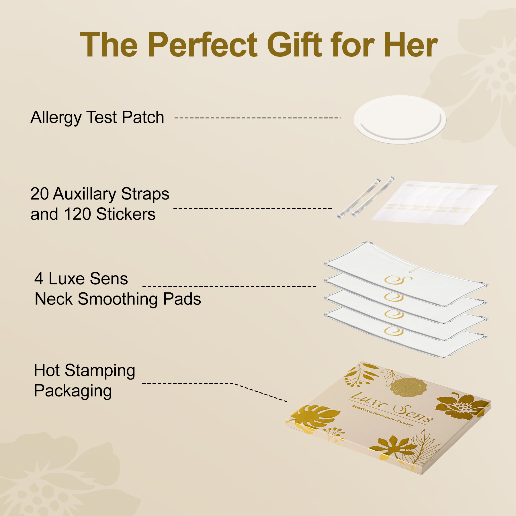 Luxe Sens Neck Wrinkle Patches 4 Pack