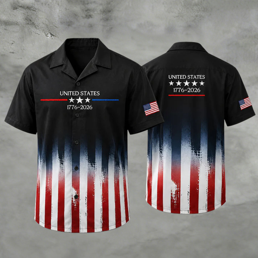 USA 250 Years Hawaiian Shirt American Flag 1776-2026 Patriotic