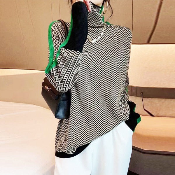 ohmalo | Herringbone Luxe Turtleneck
