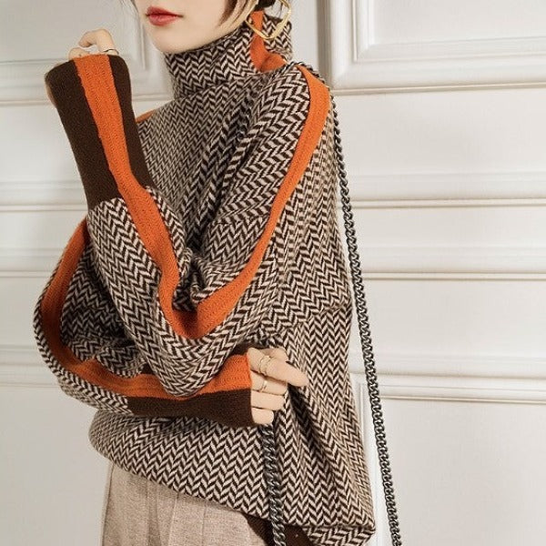 ohmalo | Herringbone Luxe Turtleneck