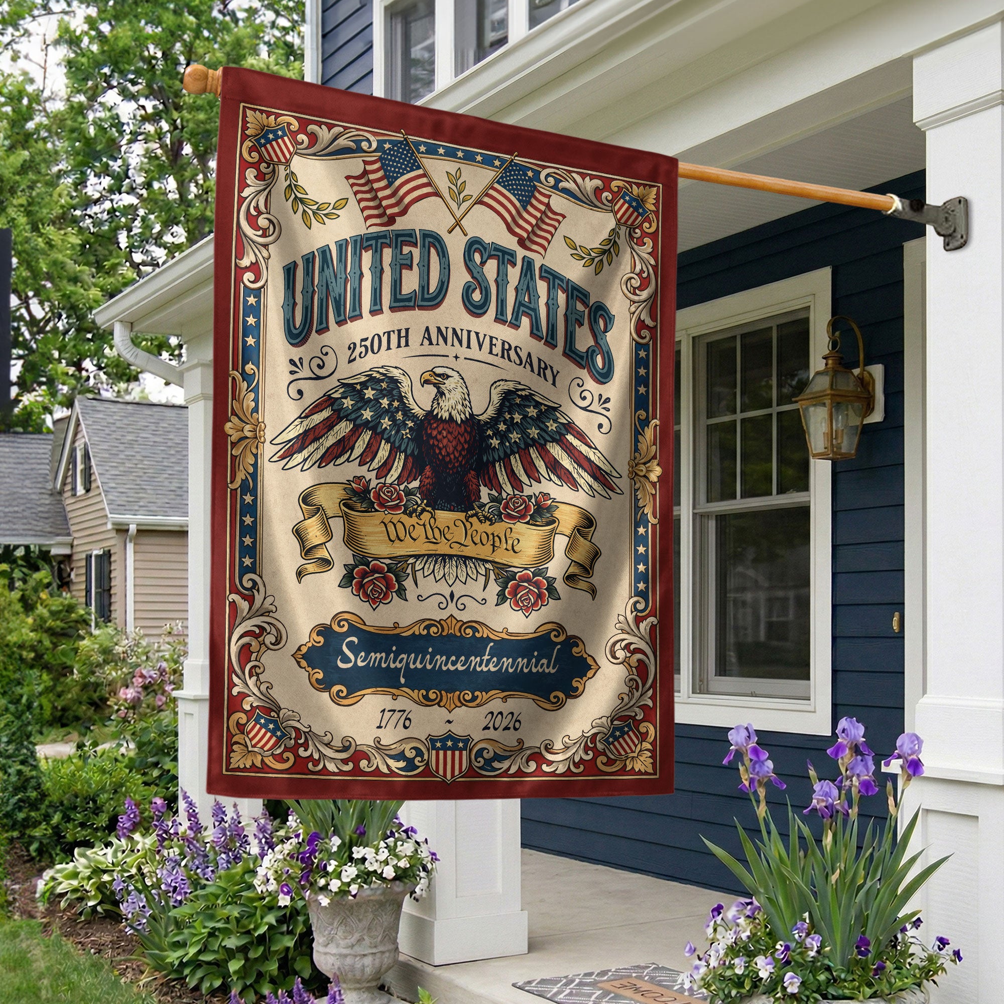 1776-2026 250th Anniversary Garden Flag – We The People Bald Eagle 250 Years of Freedom Double Sided Patriotic Printing