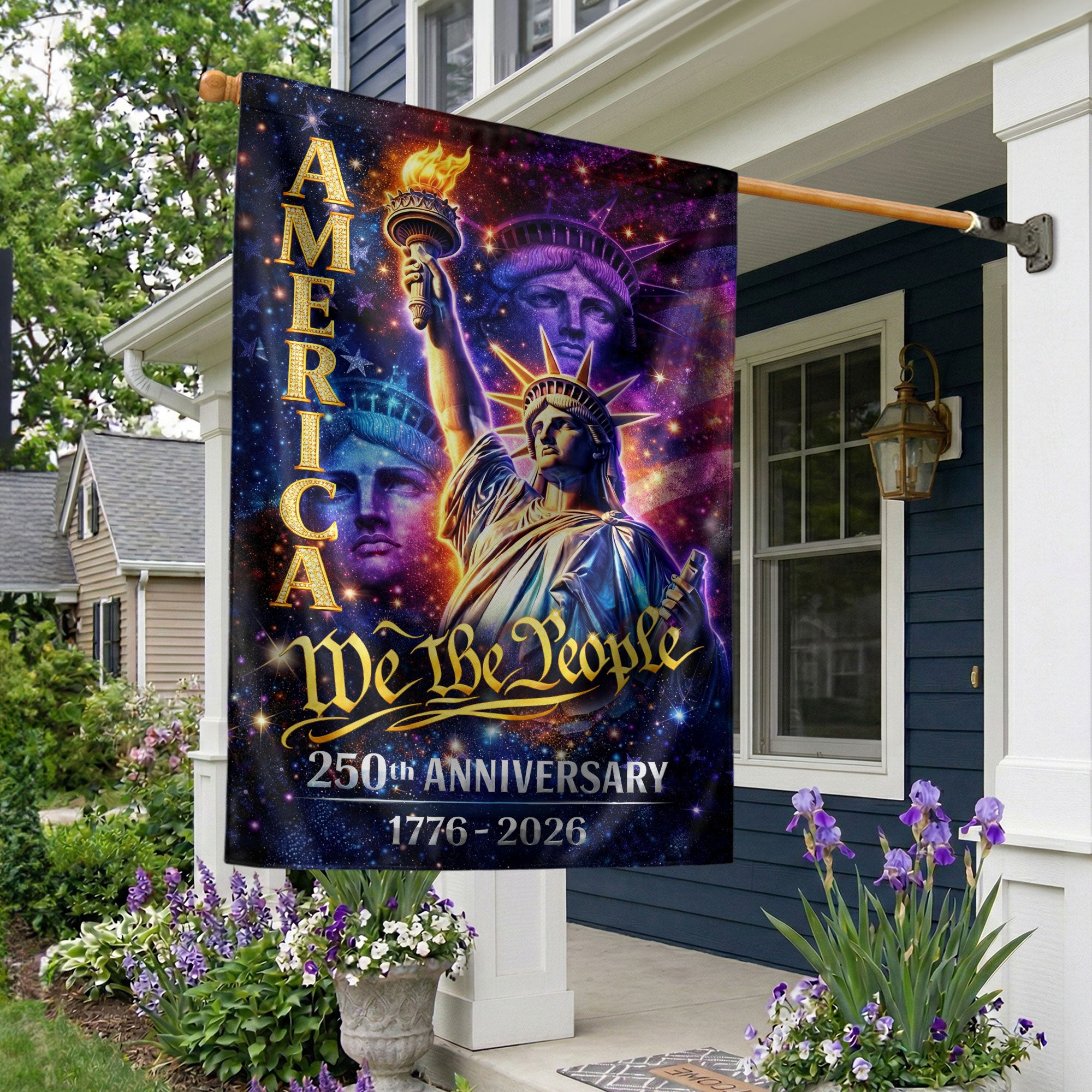 250th Anniversary Garden Flag - Statue of Liberty "We The People" 1776-2026, Double Sided 250 Years Outdoor Decor