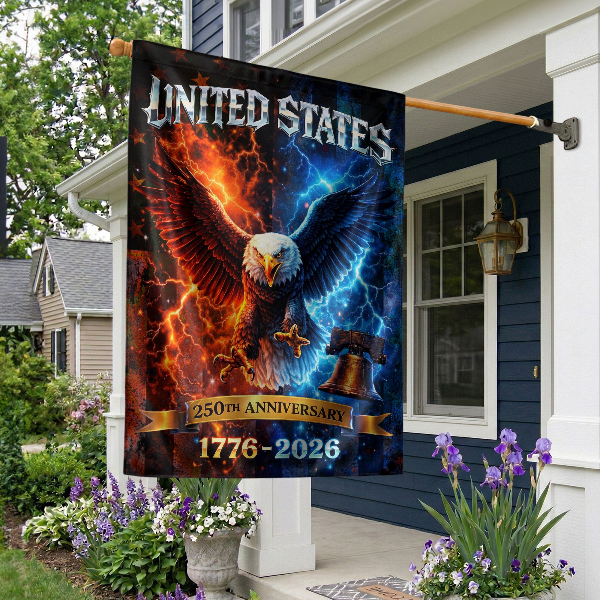 250th Anniversary Garden Flag - Statue of Liberty & Eagle 1776-2026, 250 Years Double Sided Outdoor Decor