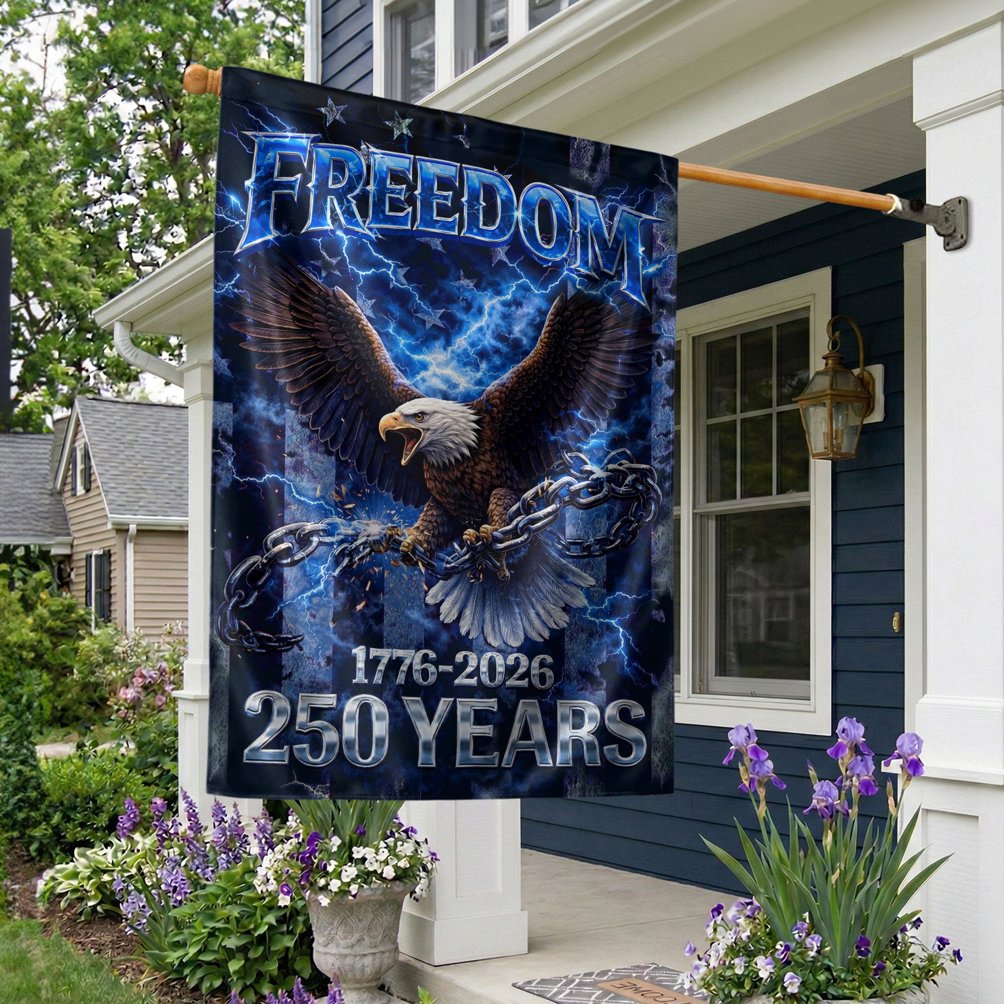 250th Anniversary Garden Flag - Patriotic Freedom Eagle 1776-2026, 250 Years Double Sided Outdoor Decor