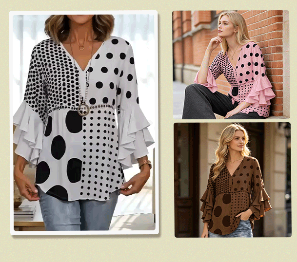 Animated styling showcase of the ruffle blouse