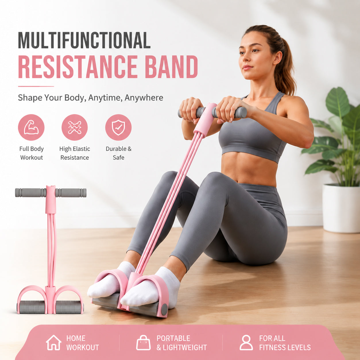 (🎁Up to 50% OFF Today🎁) Premium Multifunction Resistance Band | Full-Body Home Workout