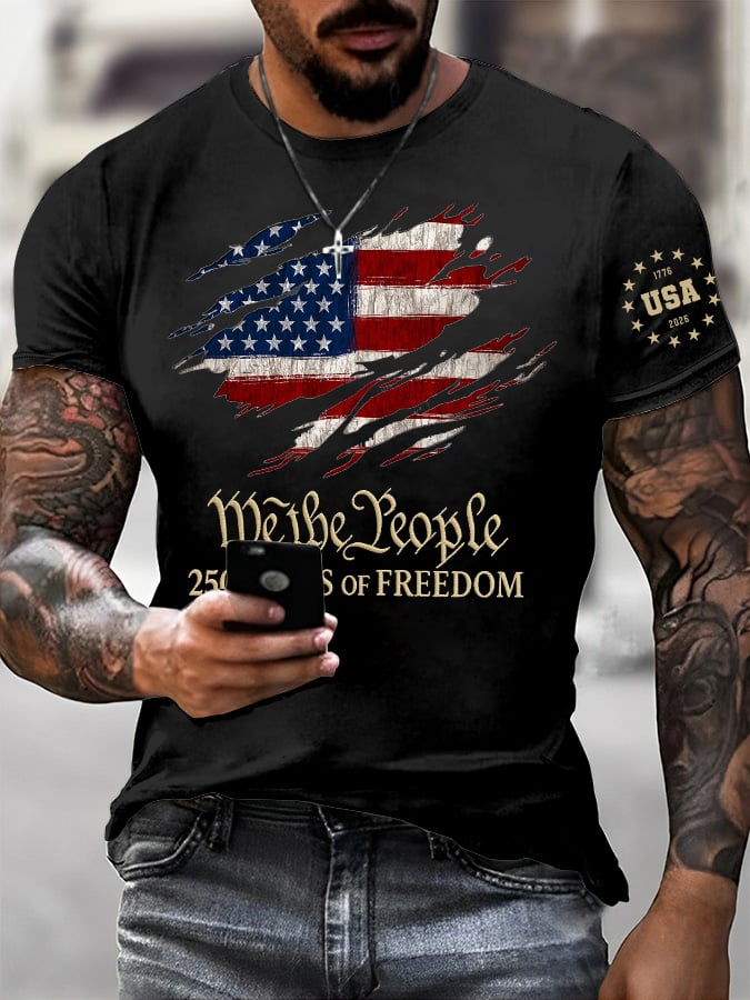 Men's 250th Anniversary Casual Printed T-Shirt