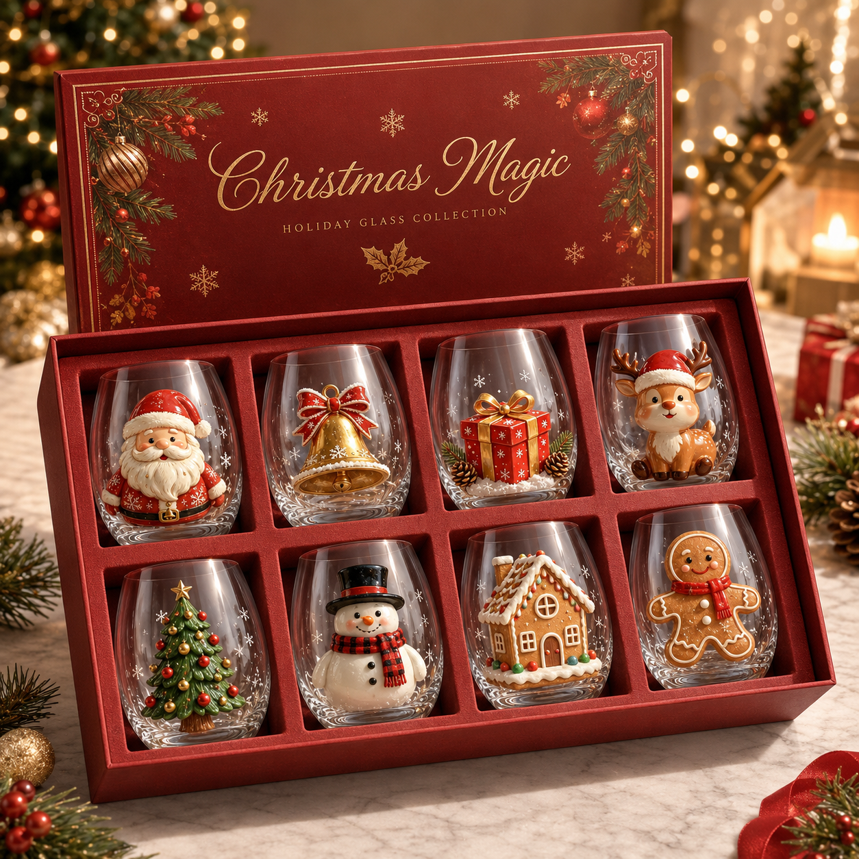 🎅Christmas Magic Collectible Glass Cup Collection🎁