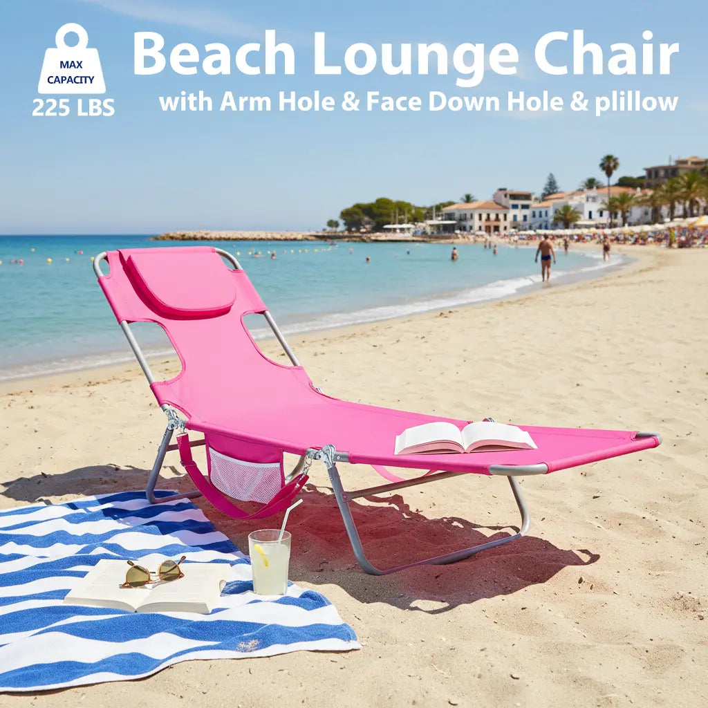 Portable Folding Beach Lounger | Adjustable Chair with Backpack Straps 🏖️