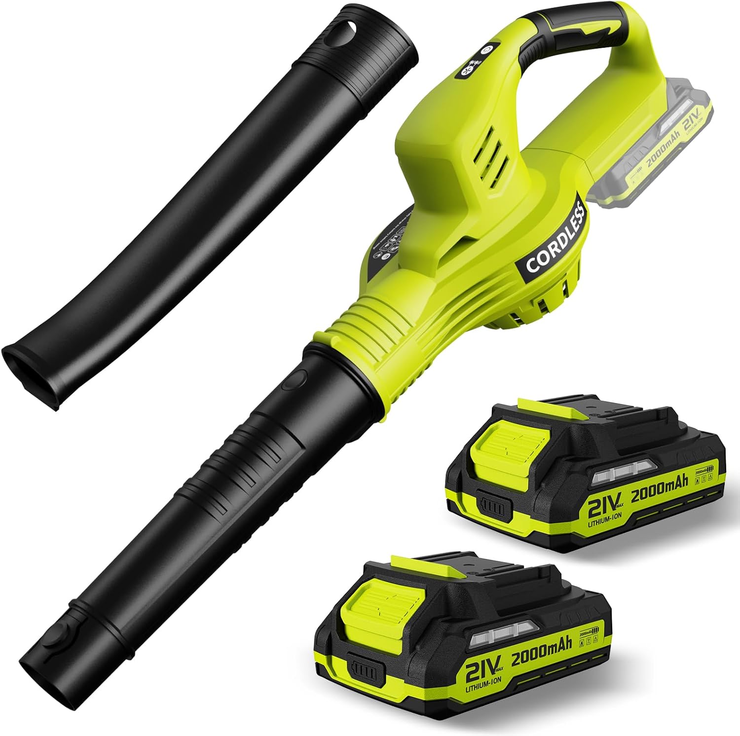 Lightweight Cordless Leaf Blower | 2 Batteries & 1-Hour Fast Charge
