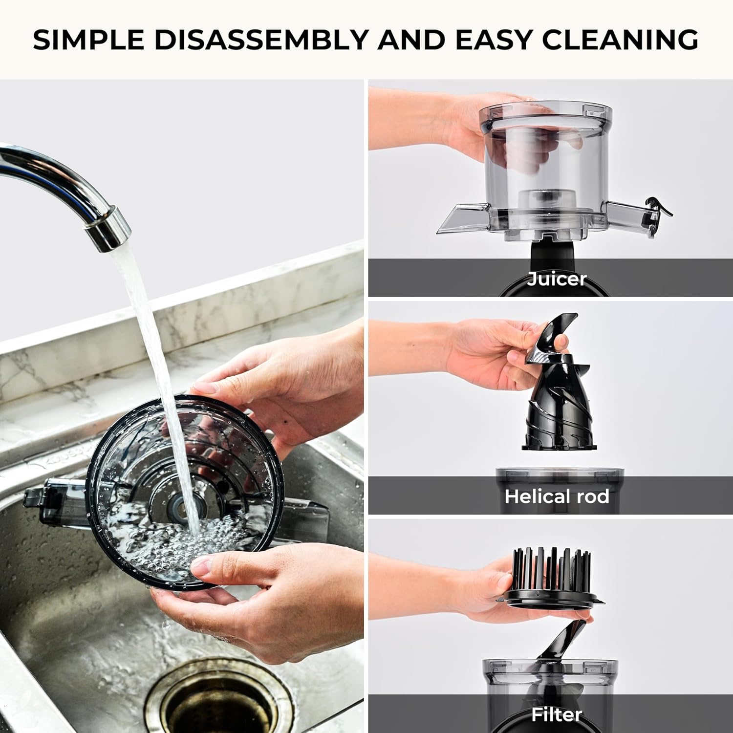 Premium Cold Press Slow Juicer with 5.3" Wide Chute & 300W Motor