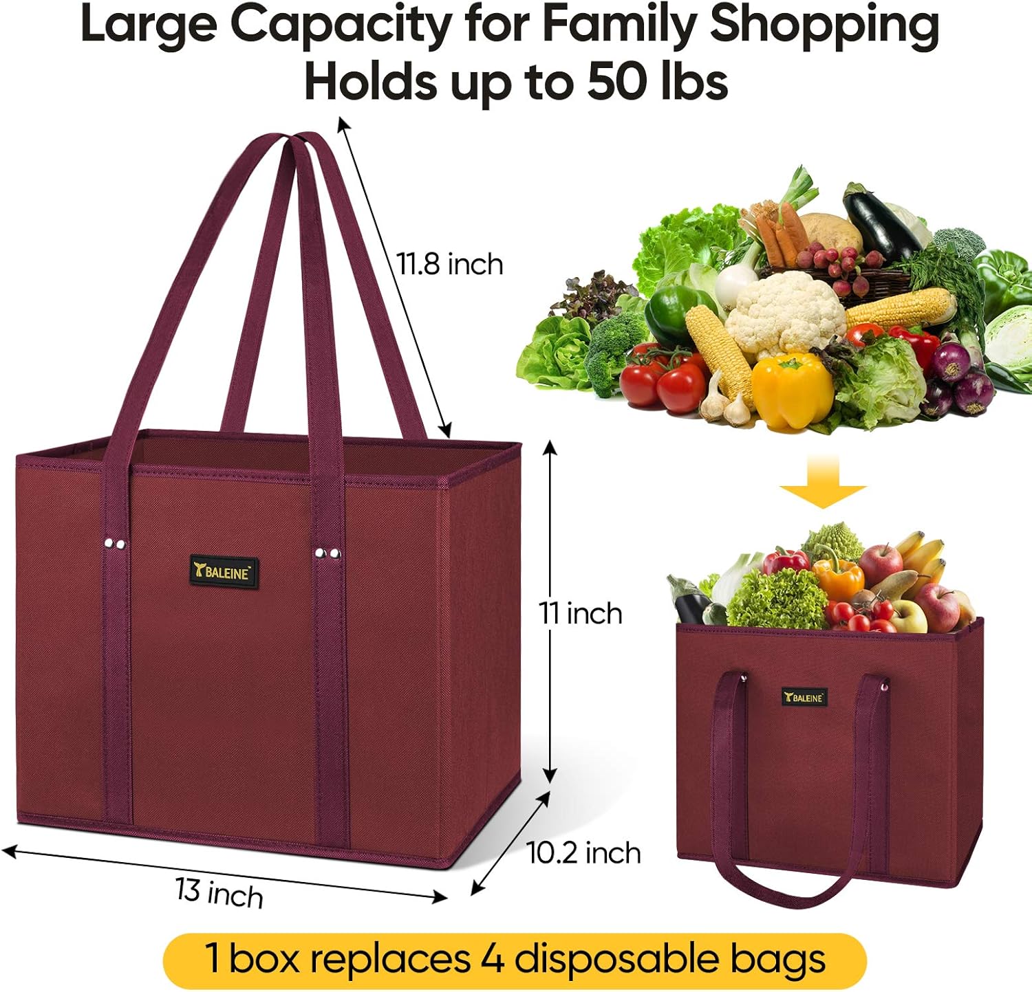 🎉Limited-Time Black Friday Deal-3Pk Reusable Grocery Bags