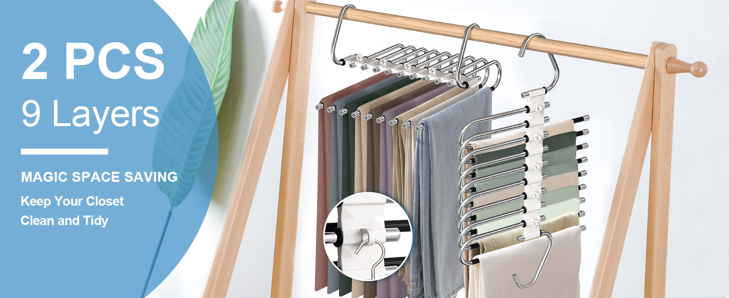 pants hangers space saving multifunctional pants hangers rack closet organizer and storage