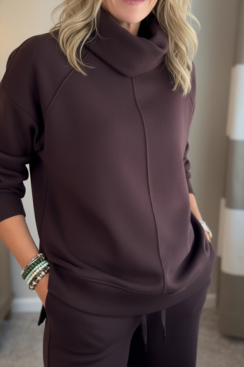 New Arrivals🔥 Cozy Travel Cowl Neck Sweatshirt and Pant 2 Piece Sets