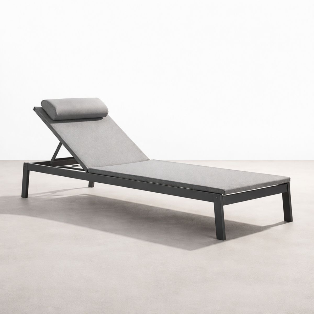 Liege aus Aluminium Grau Verstellbar 200cm x 70cm x 35cm