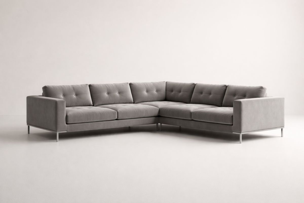 Ecksofa aus Stoff Grau L-Form 270x270×85 cm