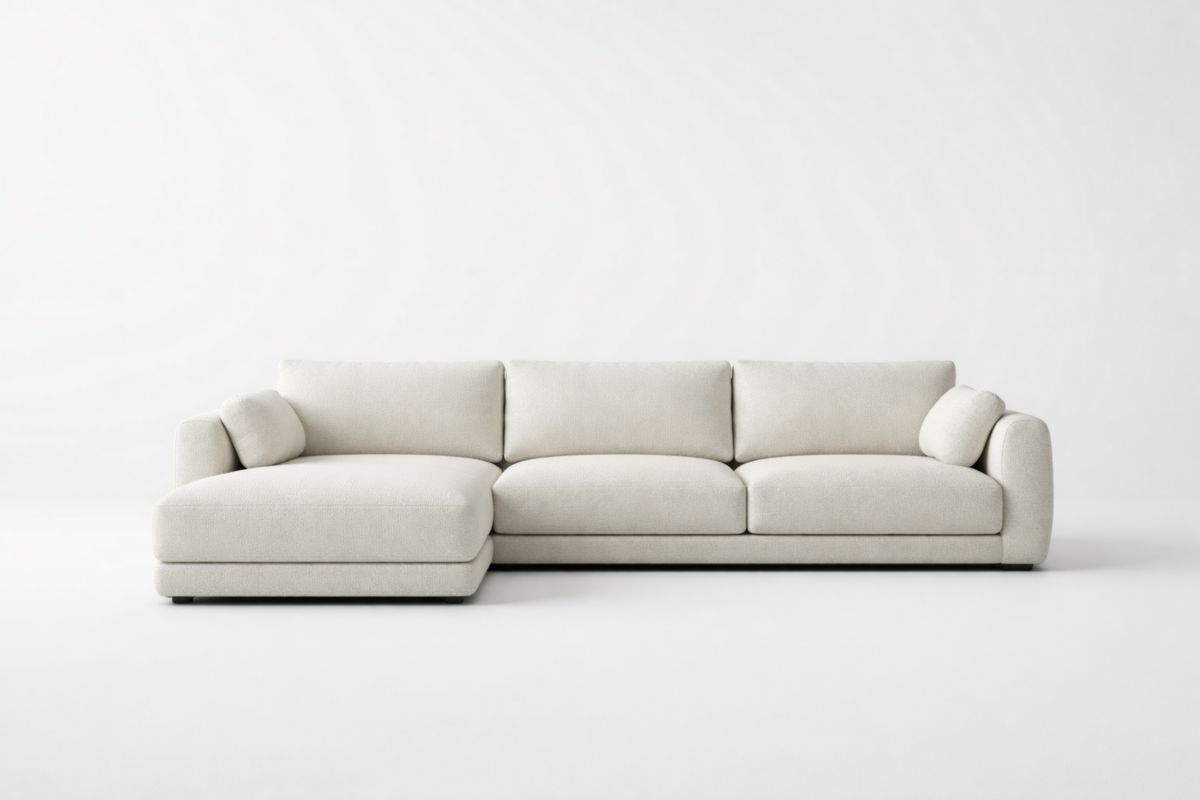Ecksofa Beige Stoff 320 cm x 170 cm x 85 cm
