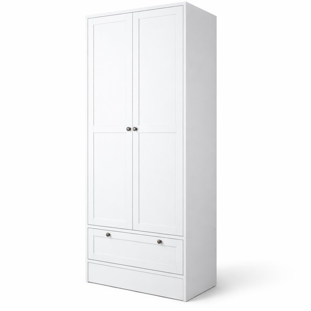 Mehrzweckschrank mit antiken Griffen, weiß