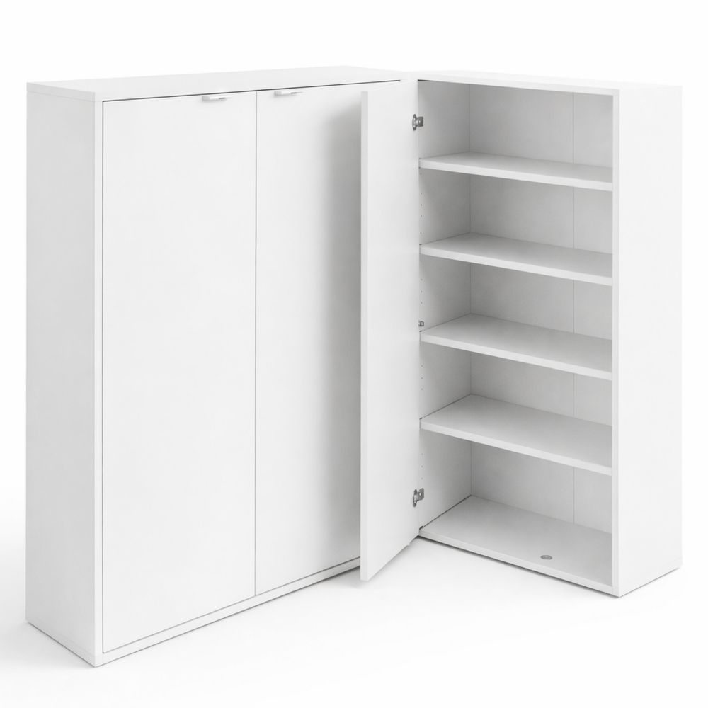 Holz Schuhschrank mit Türen in Weiß, Platzsparend und Vielseitig