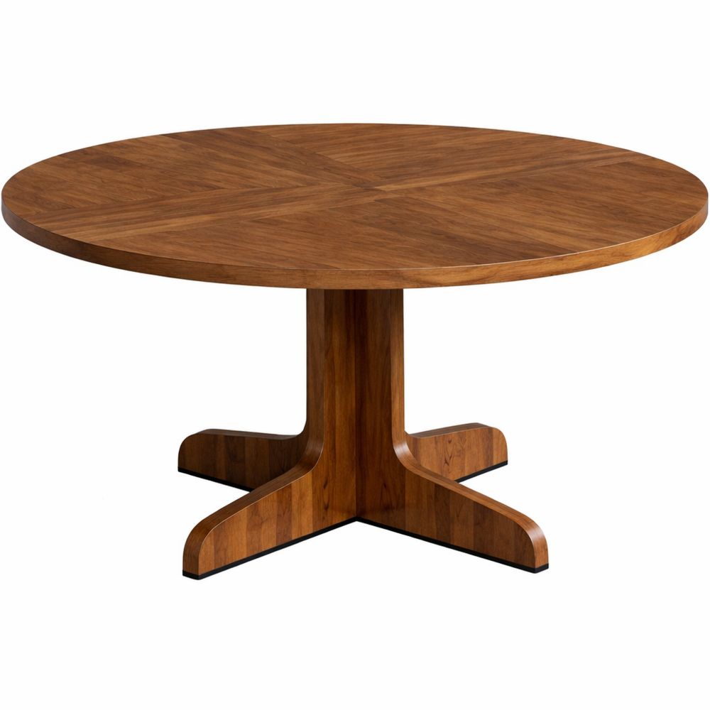 Runder Esstisch für 4-6 Personen im Industrial Design, platzsparend mit stabilem Holzrahmen