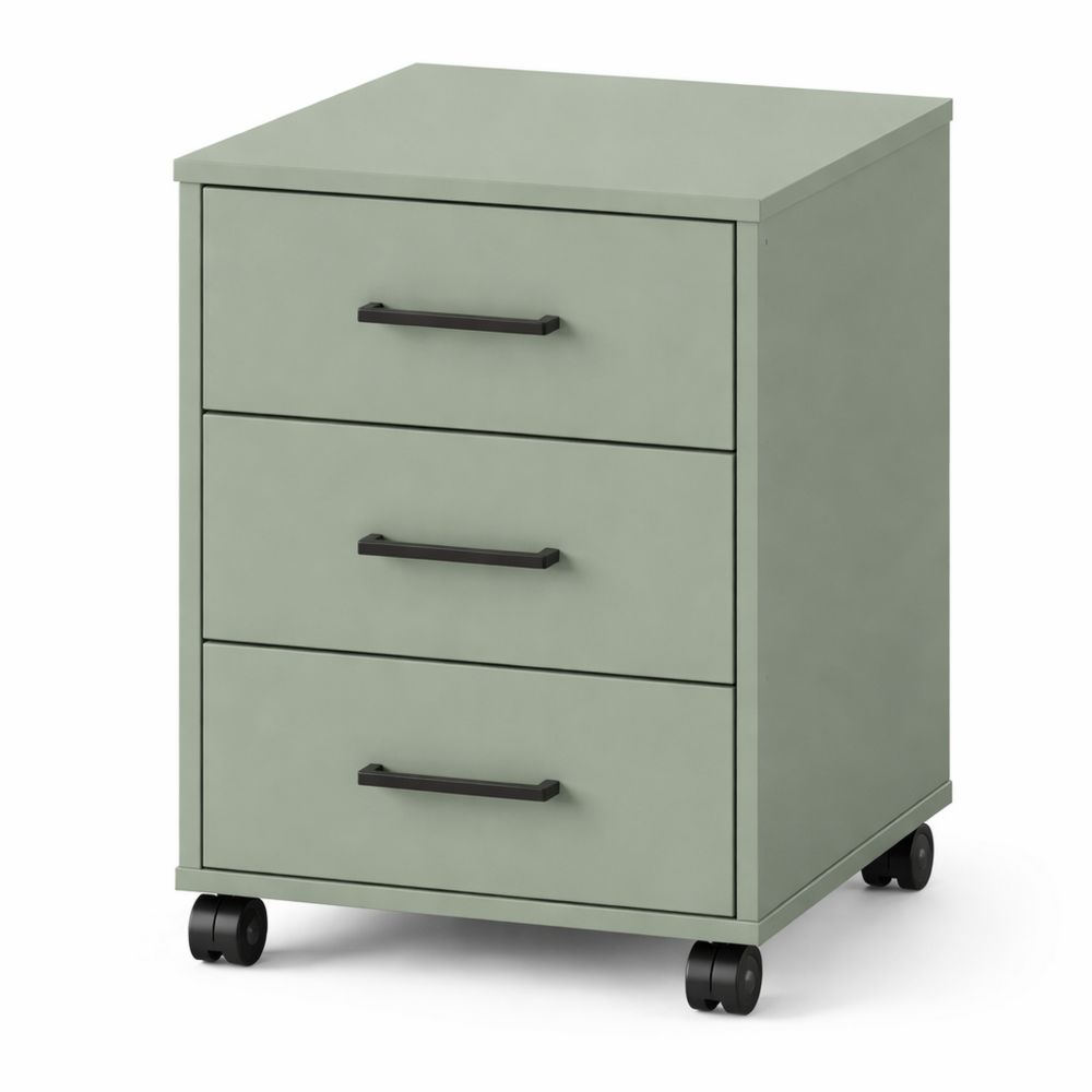 Moderner Rollcontainer in Pistaziengrün, 40 x 50 x 57 cm