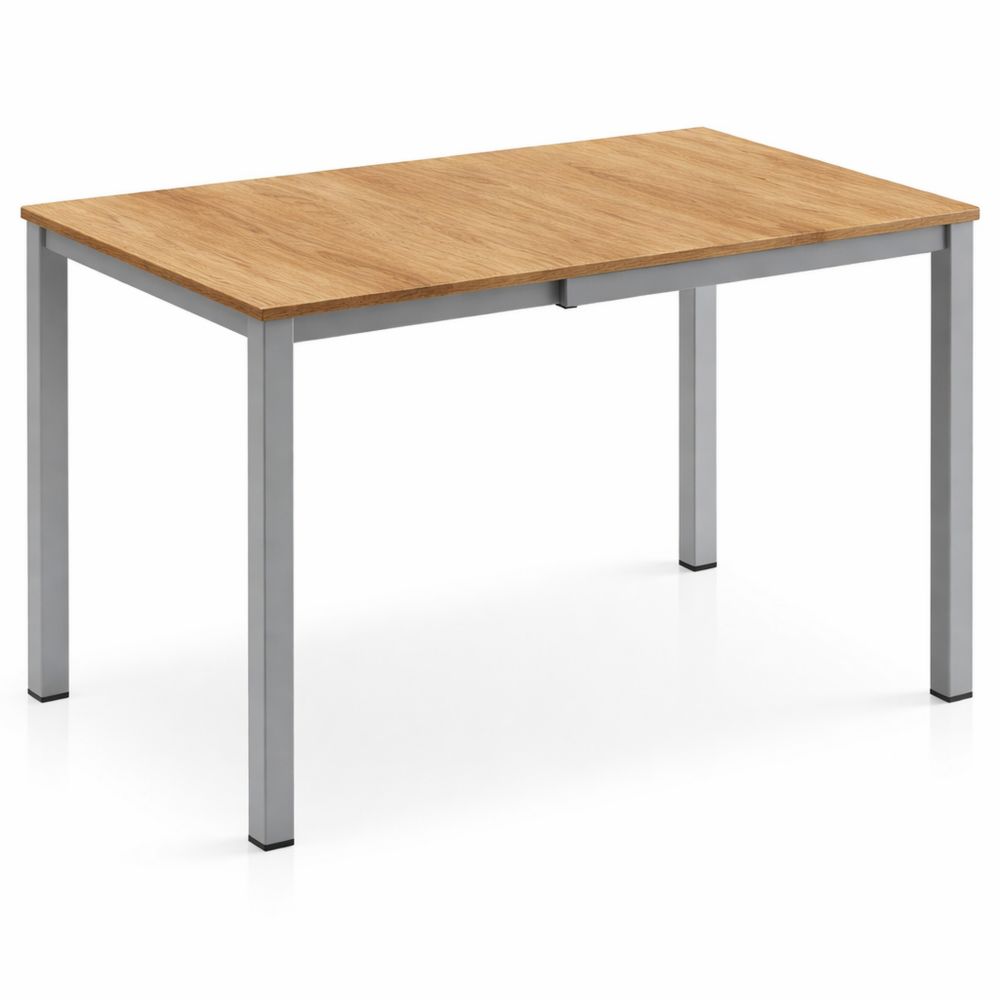 Ausziehbarer Esstisch, Eiche/Grau, 120 x 70 cm