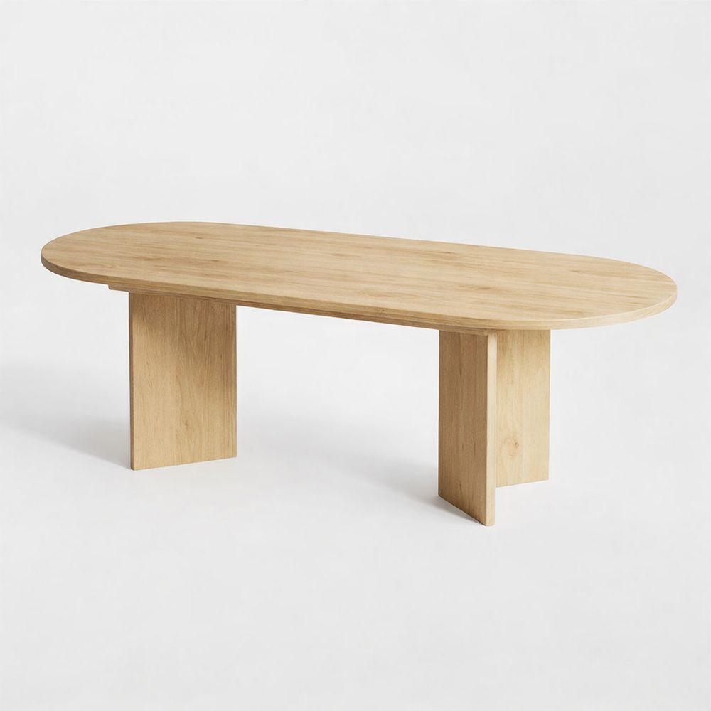 Moderner ausziehbarer Esstisch mit abgerundeten Ecken