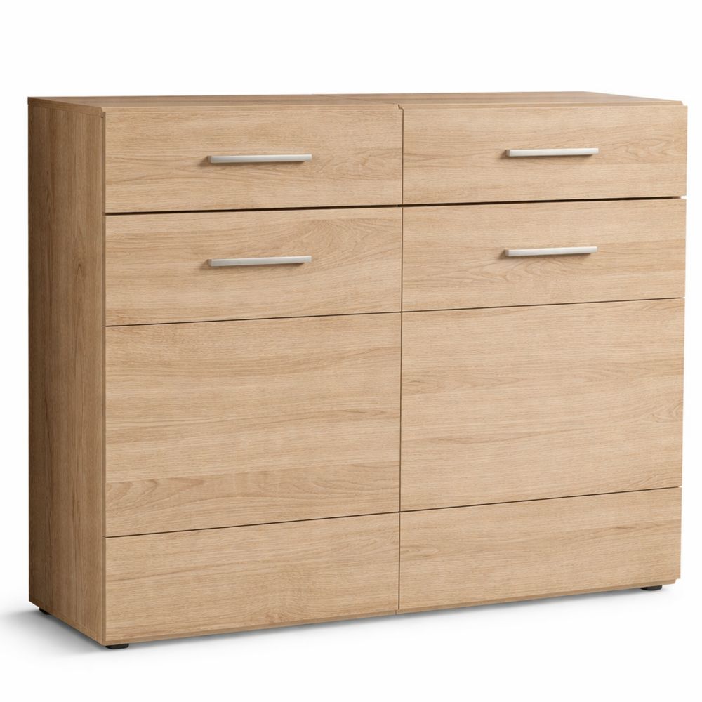 Moderner Schuhschrank mit Türen und Schubladen, Sonoma Eiche Dekor