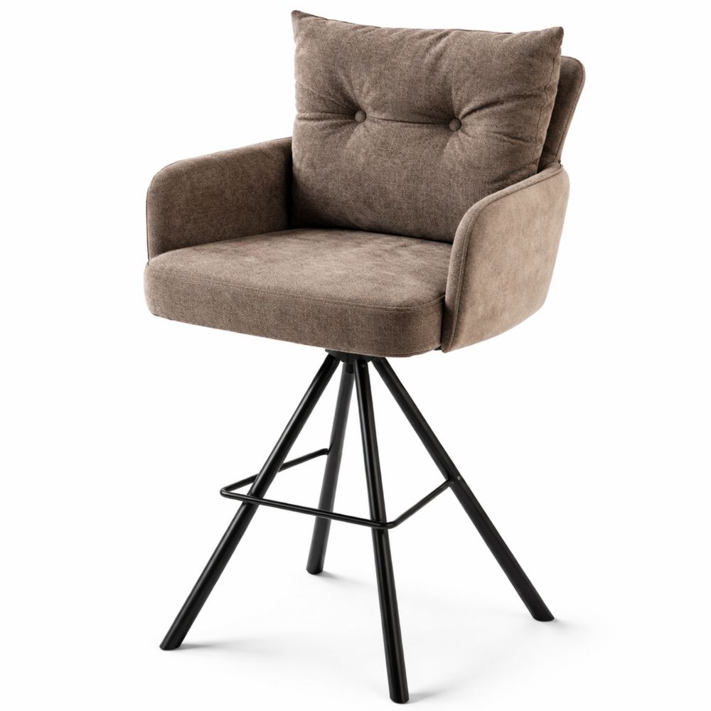 Moderner Drehbarer Barhocker aus Samt mit Armlehnen