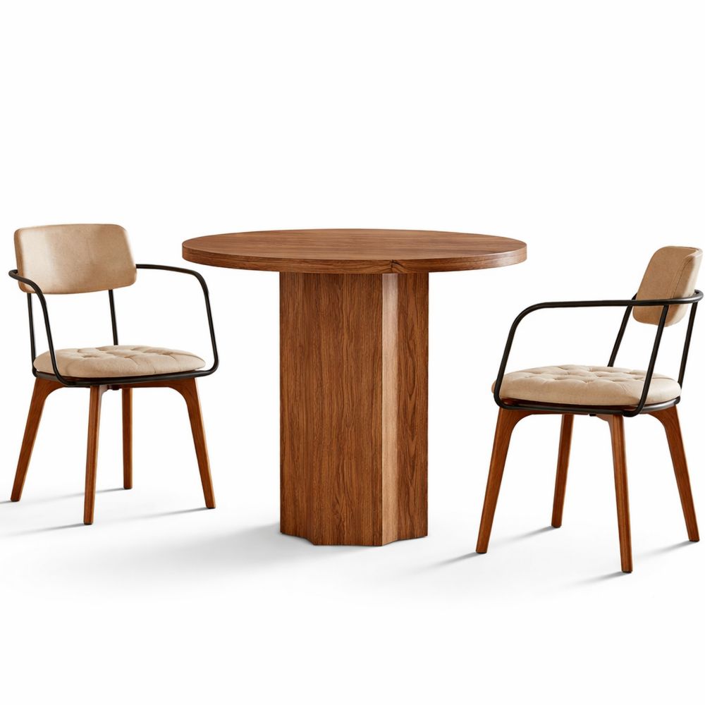 Runder Esstisch für 2 Personen, 80 cm, geeignet für Esszimmer und kleine Räume