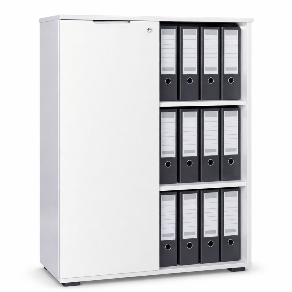 Abschließbarer Aktenschrank für Büro - Weiß