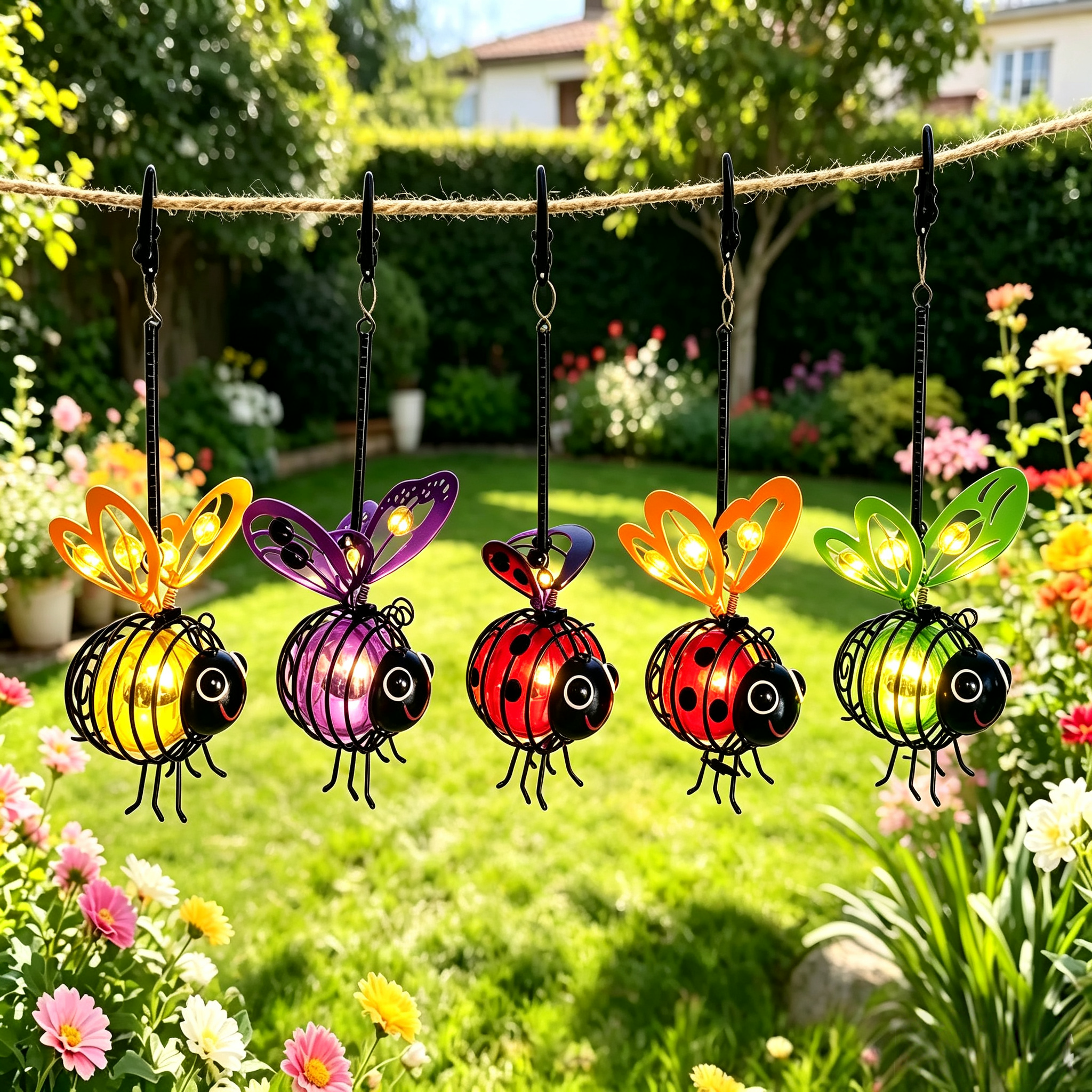 🔥 Limited-Time 50% OFF | Hanging Solar Bee Light – Warm Amber Glow for Garden Nights 🐝✨
