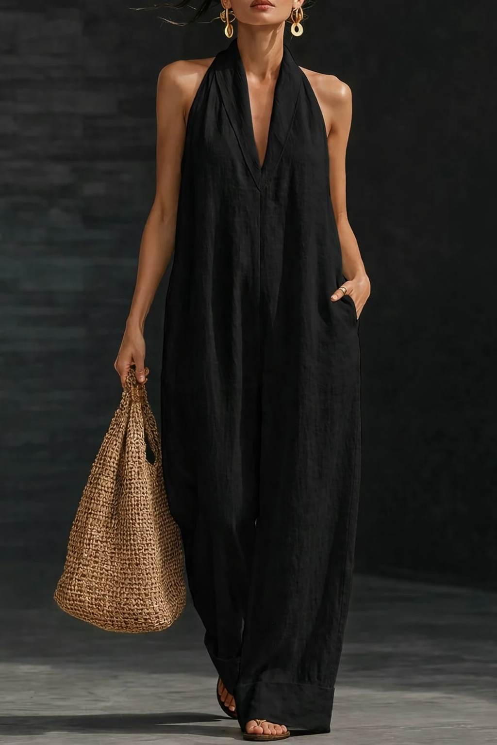 Plus Size Friendly Elegant Cozy Linen Jumpsuit - Spring Collection