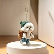 Puppy outfit 3D keychain &ndash; Winter Scarf