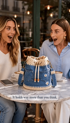 Costcrow bucket crossbody bag animated wearing view