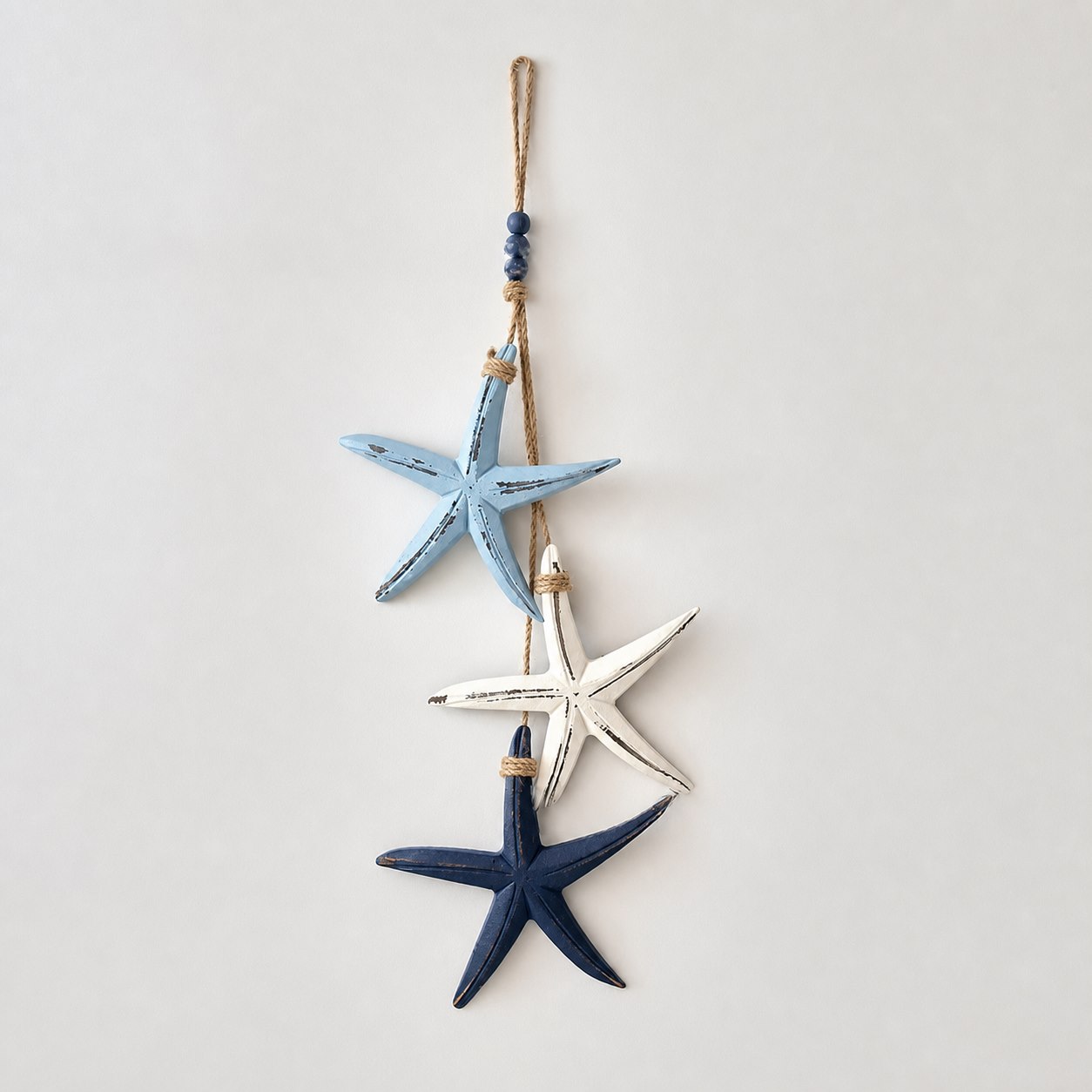 Coastal Wooden Starfish & Fish Hanging Ornament