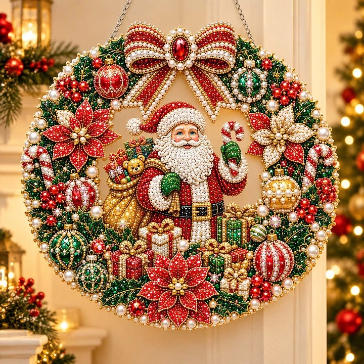 Christmas Santa DIY diamond painting hanging ornament