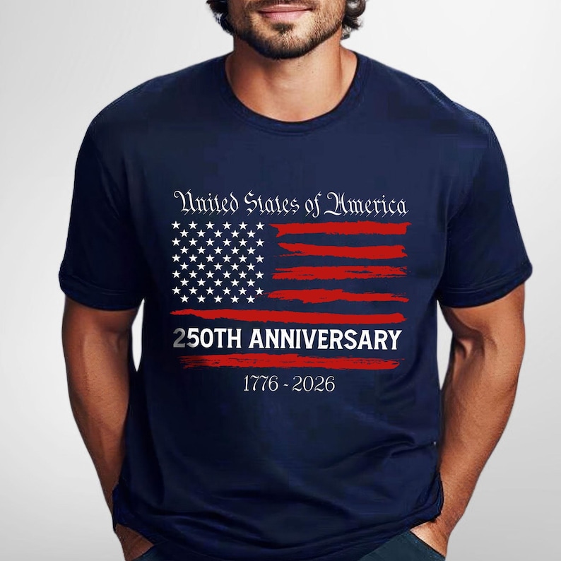 USA 250th Anniversary Shirt, 1776 2026 Patriotic Tee, United States Bicentennial Shirt, American Flag Shirt for Men July 4th Gift