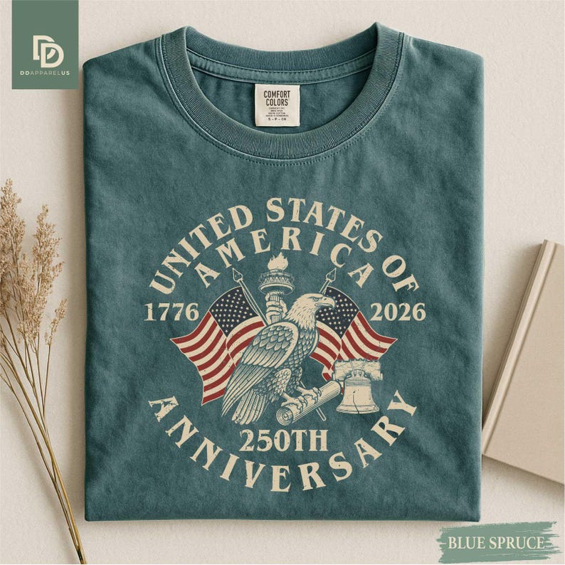 USA 250th Anniversary Comfort Colors Shirt, USA Flag Vintage T-Shirt, Usa 250th anniversary Independence Day Tee, 4th of July Patriotic Gift